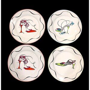 Vintage Rosanna Designer plates.  Pattern is New Shoes.  Set of 4 Plates.